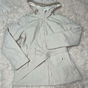 Weather tamer cream hooded jacket